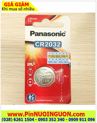 Pin Panasonic CR2032; Pin 3v lithium Panasonic CR2032 (20mmx3.2mm) _Made in Indonesia _1viên